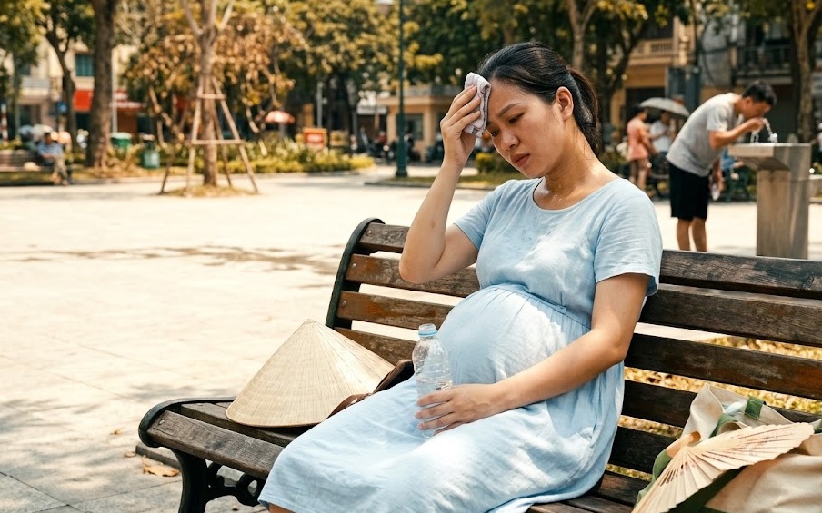 3 vaccine quan trọng nên tiêm khi mang thai - Ảnh 2. Nắng nóng kéo dài khiến phụ nữ mang thai dễ bị sốc nhiệt