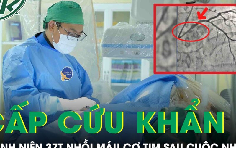 Sau cuộc nhậu, người đàn 37 tuổi bất ngờ lên cơn nhồi máu cơ tim phải cấp cứu khẩn