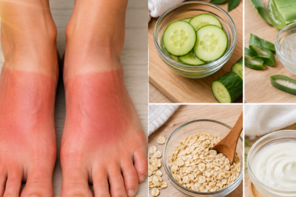 5 cách tự nhiên giúp làm dịu, cải thiện tình trạng cháy nắng ở bàn chân