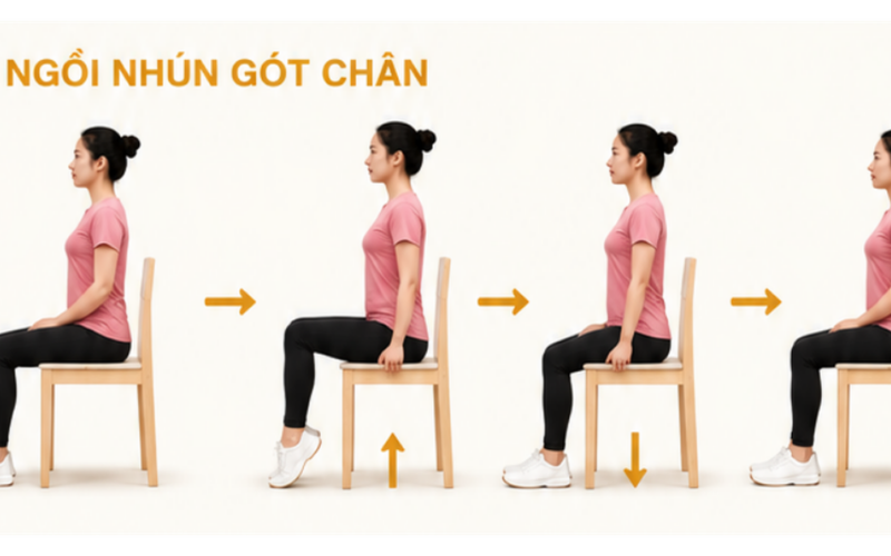 Hướng dẫn 4 bài tập nhún gót chân giúp tăng tuần hoàn máu