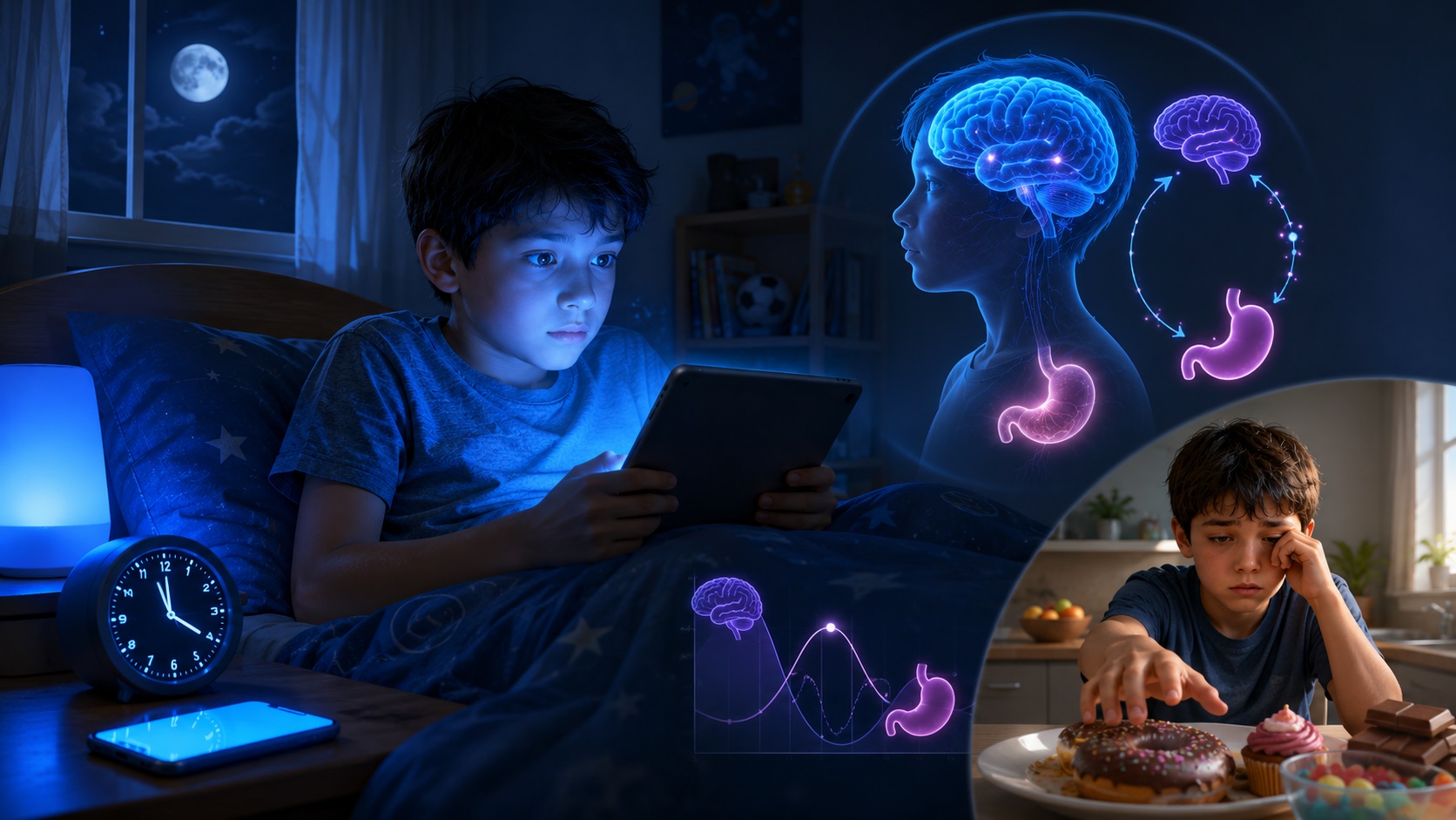 anh-sang-xanh-tu-ipad-dien-thoai-va-den-ngu-qua-sang-co-the-lam-tre-ngu-muon-roi-loan-hormone-doi-no-va-them-do-ngot-hon-vao-ngay-hom-sau-1781512779828917666274 Hệ vi sinh đường ruột và ánh sáng xanh có thể khiến trẻ dễ béo hơn? - Ảnh 2.