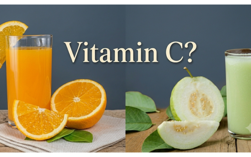 Nước ép ổi hay nước cam giàu vitamin C hơn?