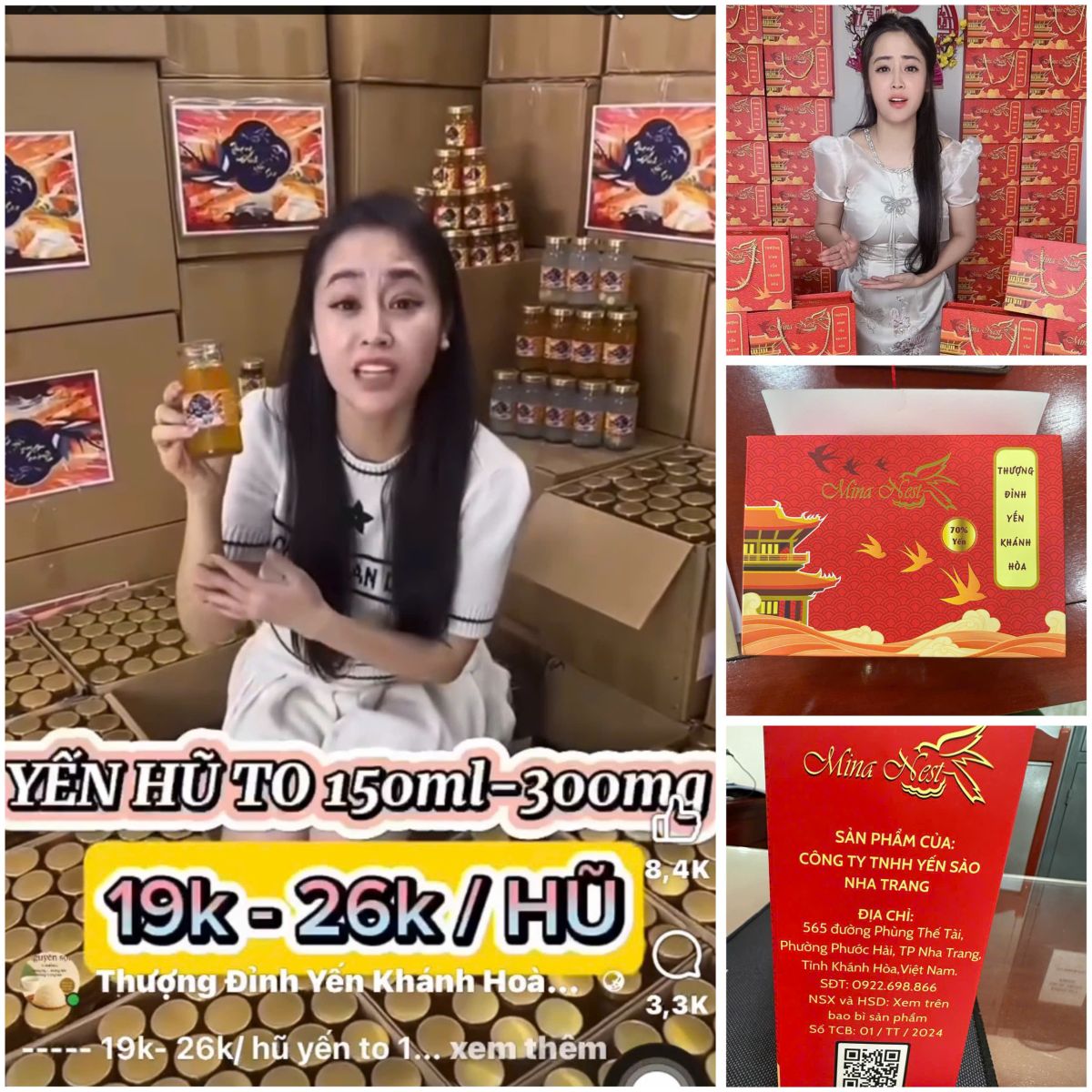 0fb39222d2ef53b10afe-17812768869831246707308 Cận cảnh kho hàng 15 tấn hũ yến giả của đối tượng 9X chuyên livestream lừa khách- Ảnh 1.