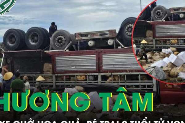 Lật xe chở hoa quả trên quốc lộ 1, bé trai 9 tuổi tử vong thương tâm